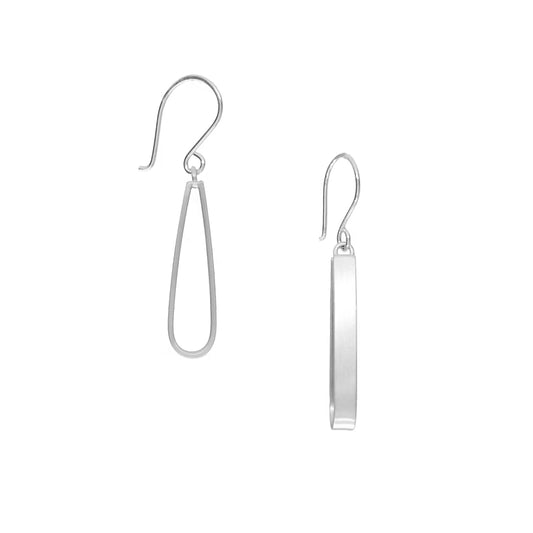 Pair of silver earrings on a white background