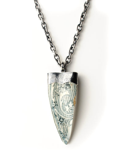 Antique Crockery Shard Tooth Pendant