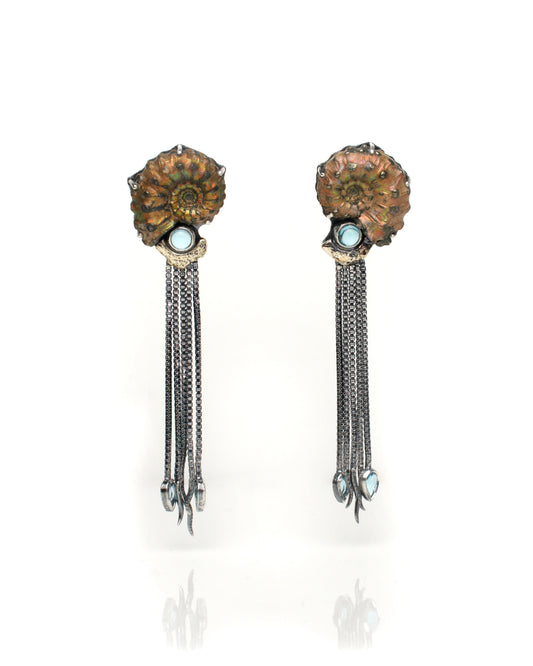 Nautilus Cephalopod | Sea Creature Inspired Earrings