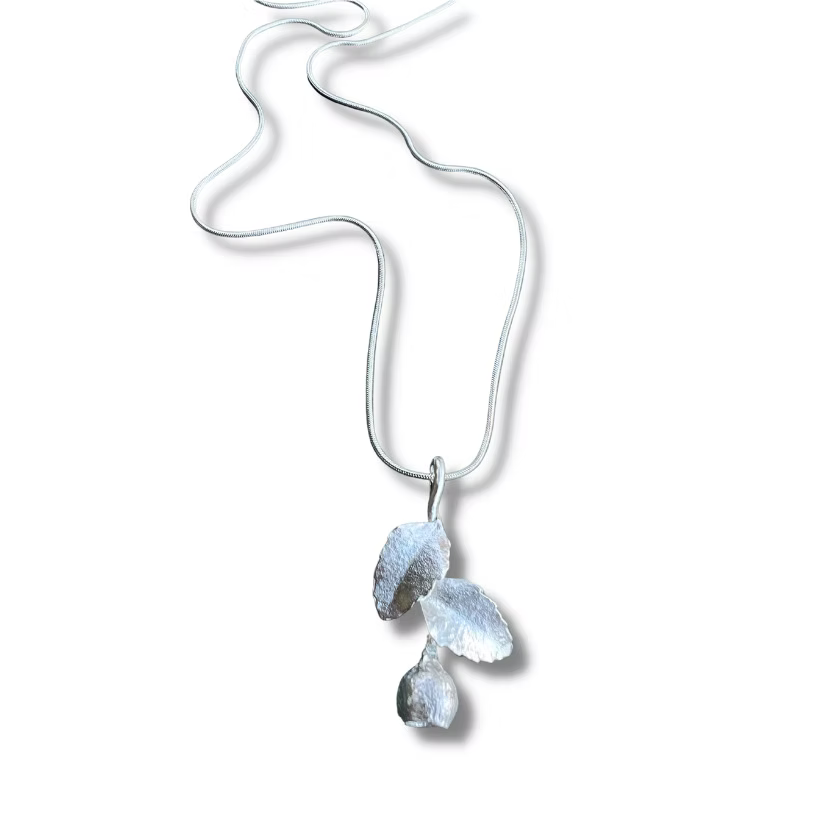 Myrtle Beech Leaves and Gumnut Pendant