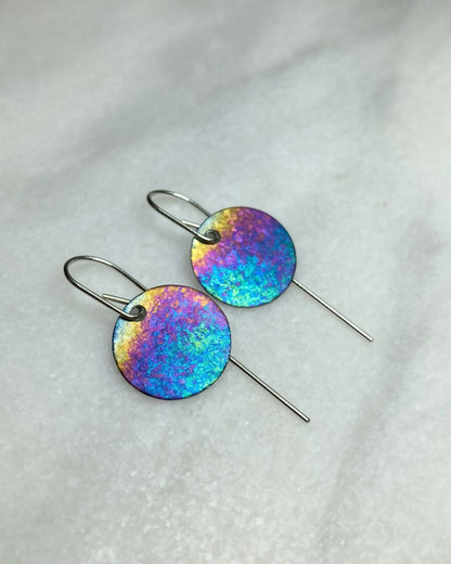 Small Crystalline Titanium Earrings